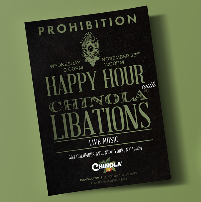 Chinola Passion Fruit Liqueur Prohibition Flyer